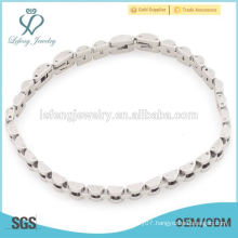 Bulk price custom silver plain jewelry bracelet for fashionable girls